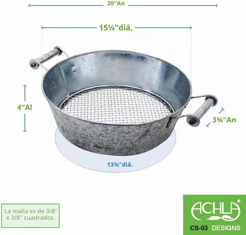 Vista 2 de Achla Designs Tamiz de Compost con Asas