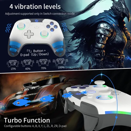 Vista 7 de Iesooy Controlador de interruptor, controladores inalámbricos Switch Pro para SwitchSwitch LiteSwitch OLEDSteam deck, Switch Remote Gamepad con 7