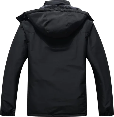 Vista 2 de OTU - Chaqueta de esquí impermeable para mujer, cortavientos, abrigo de nieve con capucha para invierno