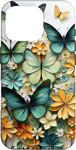 Vista 20 de iPhone 16 mariposa estética mariposas verdes naturaleza acuarela caso