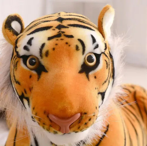 Vista 7 de GracesDawn Animales de peluche, tigre de 26.8 pulgadas (incluyendo el tamaño de la cola), gato de peluche para temática de la selva, decoración