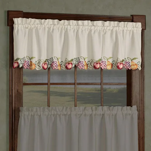 Vista 5 de Touch of Class Par de Cenefas de Ventana Bordadas Fructíferas de Avena Texturizada 60 x 36 pulgadas