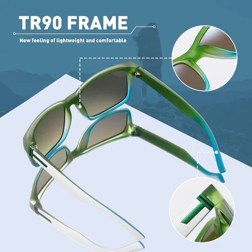 Vista 3 de MEETSUN Gafas de sol polarizadas cuadradas para hombres y mujeres clásicas retro deportes pesca conducción UV400 L