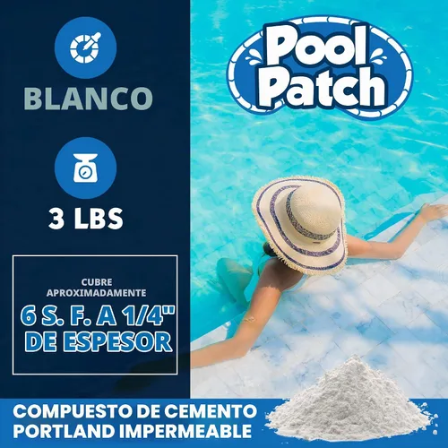 Vista 4 de Pool Patch Kit de reparación de adhesivo para azulejos de piscina, 3 libras, fórmula fácil de mezclar y aplicar, perfecta para pegar azulejos