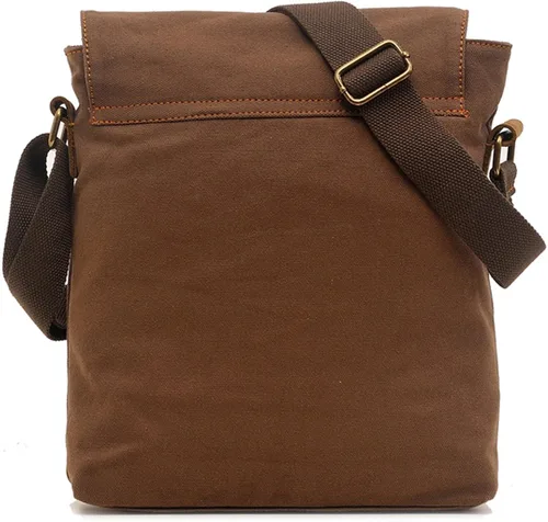 Vista 3 de Bolso de mensajero, bolso de hombro de lona pequeño vintage