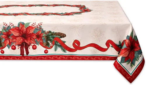 Vista 10 de YiHomer Cinta de Pascua de tela estampada para Navidad, vacaciones de invierno, Navidad, camino de mesa, 14 x 72 pulgadas