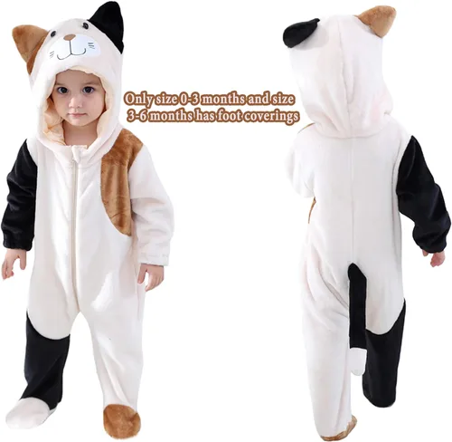 Vista 3 de TONWHAR Disfraz unisex de Halloween de animales para bebé y niño pequeño para otoño e invierno