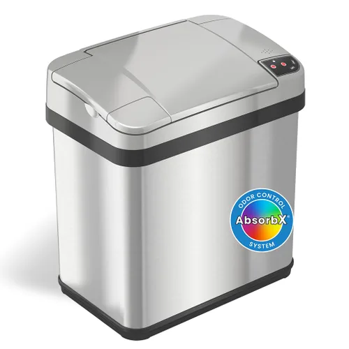 Vista 12 de iTouchless Cubo de basura de 4 galones con filtro de olor AbsorbX y fragancia de limón, contenedor de basura automático sin contacto, perfecto