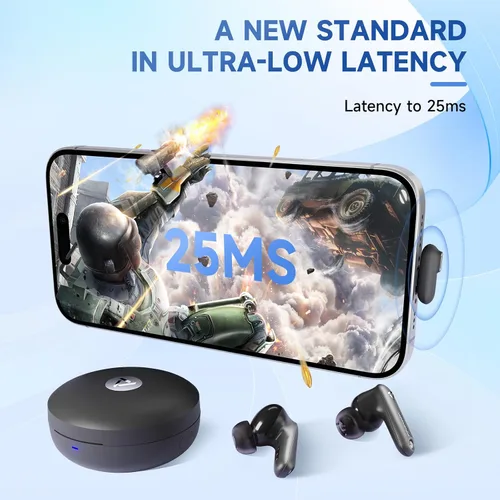 Vista 3 de Vega T1 VR Wireless Gaming Earbuds Low Latency 25ms 27W fast Charging Compatible with Meta Quest 3 Quest 2 Quest Pro Steam Deck Switch PC PS5 PS4