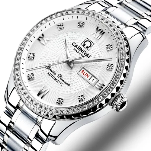Vista 3 de Reloj negro para hombre con esfera automática, de acero inoxidable, cristal de zafiro, impermeable, para hombre