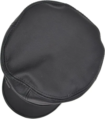 Vista 6 de Sandy Ting Gorra plana unisex de cuero genuino de pescador griego marinero violín
