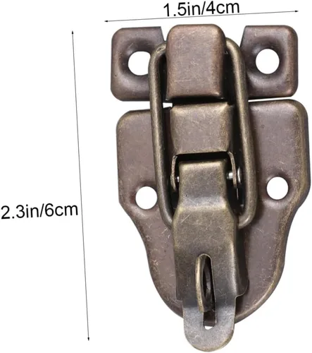Vista 7 de 2pcs caja de madera antigua cerradura gancho cerraduras aleación pestillo