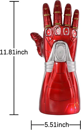 Vista 2 de Iron man Infinity Guauntlet para niños guantes de Iron Man con luz LED con imán extraíble piedras infinitas 3 modos de flash