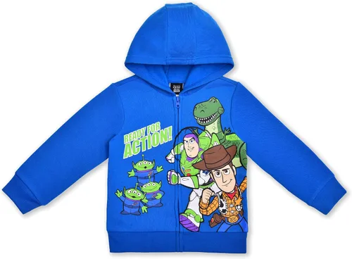 Vista 4 de Disney Toy Story Boys T-Shirt, Zip Up Hoodie and Jogger Pants Set for Toddler and Little Kids GreenBlue