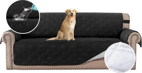 Vista 22 de H.VERSAILTEX Funda de sofá 100% impermeable, lavable, antideslizante, para 3 cojines, protector de muebles para mascotas, fundas de sofá