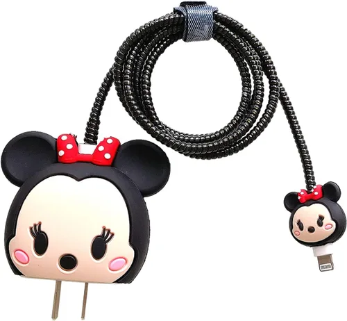 Vista 27 de Bonita funda protectora 3D de dibujos animados para cargador de pared, compatible con adaptador de corriente USB-C de 20 W de Apple y cable