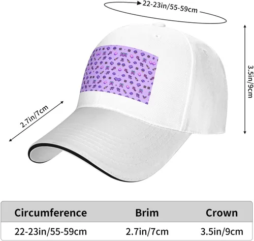 Vista 2 de Gorras de béisbol Gaming Anime Sombrero ajustable Hombres Mujeres Negro