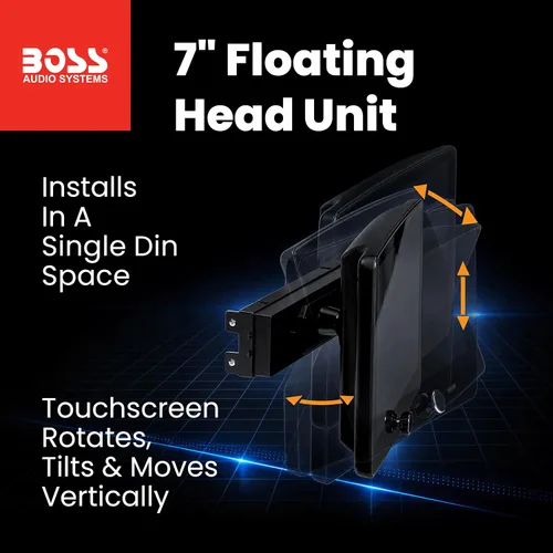 Vista 3 de BOSS Audio Systems BVCP9700A-FL Estéreo de automóvil DIN inalámbrico Apple CarPlay, Android Auto, pantalla táctil de 7 pulgadas, Bluetooth, receptor
