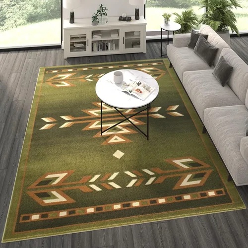 Vista 11 de Masada Masada Rugs Southwest - Alfombra nativa americana de 2 x 3 pies, color verde