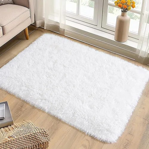Vista 3 de Alfombras lanudas para dormitorio, sala de estar, dormitorio universitario, habitación de niños, decoración, alfombra suave y moderna