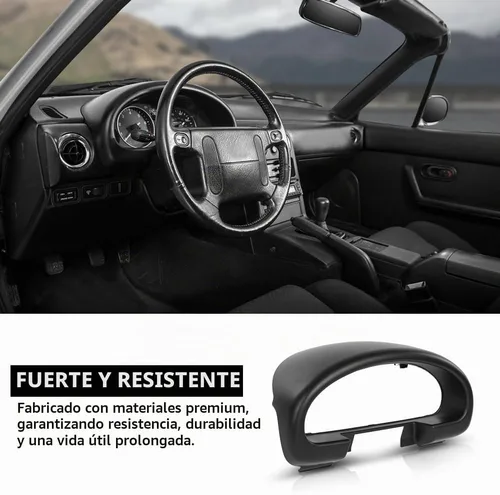 Vista 3 de G-PLUS Borde de bisel del clúster de indicadores Capucha Compatible con Mazda Miata 1990-1993 Reemplazo de bisel del tablero para NA01-55-420B-00