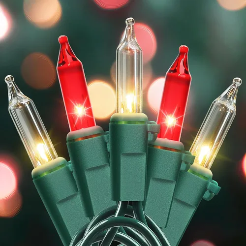 Vista 19 de Luces de Navidad, 35 unidades, 9.8 pies, luces de Navidad transparentes, incandescentes, mini luces para árbol de Navidad, para interiores y blanco