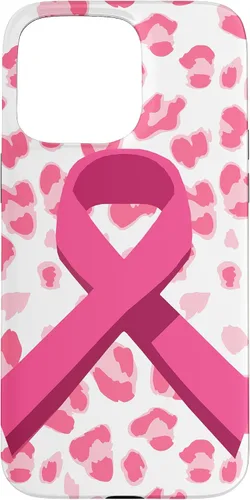 Vista 28 de Funda para iPhone 16 con cinta rosa en estampado de leopardo para concientización sobre el cáncer de mama