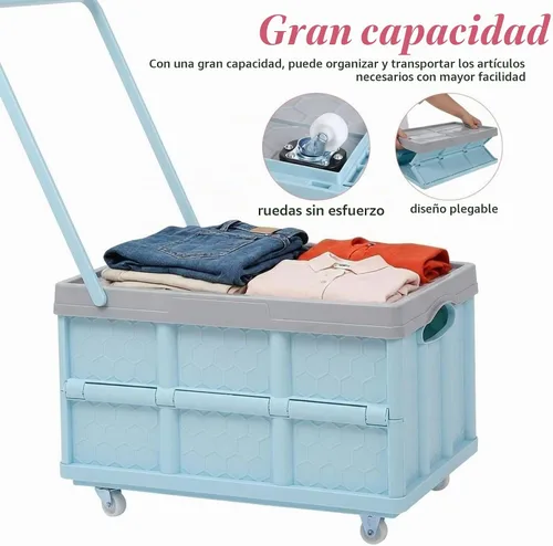 Vista 6 de Contenedores de almacenamiento plegables con tapas, cajas plegables de plástico apilables de 30 L, caja de almacenamiento de plástico apilable Rosa
