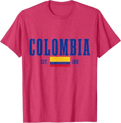 Vista 24 de Colombia Est. 1810 - Camiseta de Colombia Vintage, Negro, S