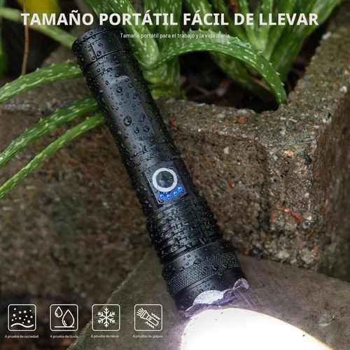 Vista 8 de Paquete de 3 linternas LED recargables de 990,000 lúmenes, ajustables, 5 modos, IPX7 impermeable, potentes luces flash de mano para camping