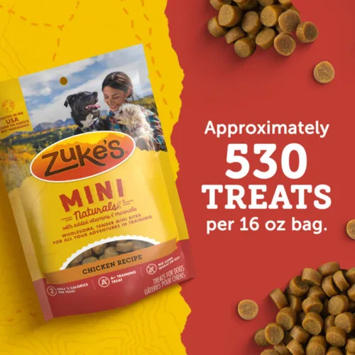 Vista 8 de Zuke's Mini Naturals Premios para entrenamiento de perros, suaves y masticables, con receta de pollo