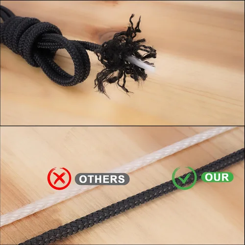 Vista 5 de RUTU Juego de 2 cables de tracción de 4.9 pies con mango de arranque de retroceso, aumenta la estructura incrustada, y la cuerda no es fácil