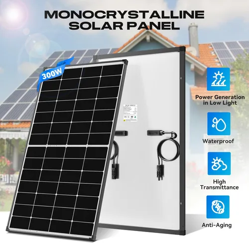 Vista 3 de Kit de Panel Solar de 600 Vatios con Paneles Solares Monocristalinos de Alta Eficiencia de 300 Vatios 2pcs para RV y Controlador de Carga MPPT