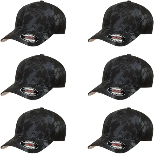 Vista 82 de Gorra de béisbol Flexfit Wooly Combed Premium de 6 paneles estructurada Ajuste elástico Paquete al por mayor disponible Negro