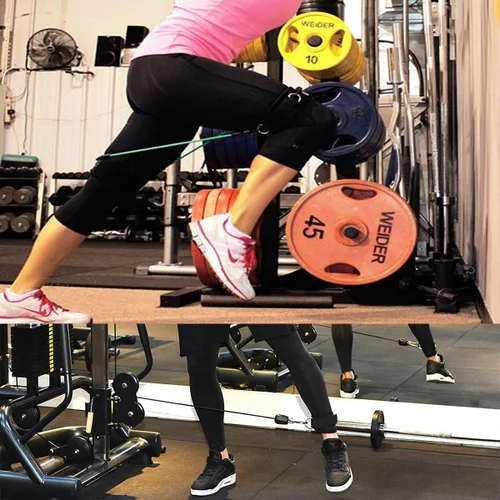 Vista 5 de 1 par de correas para muslos de neopreno acolchadas, mancuernas ajustables para piernas para entrenamiento de fuerza Fitness, ejercicio de velocidad