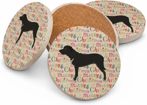 Vista 40 de AIDI Atlas Mountain Dog Merry Christmas - Posavasos grandes de piedra arenisca, paquete de 4