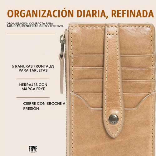 Vista 2 de Frye Melissa Snap Card Wallet Beige Talla única