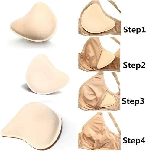 Vista 4 de 1 Pair Cotton Breast Forms Light Ventilation Sponge Boobs for Women Mastectomy Breast Cancer Support