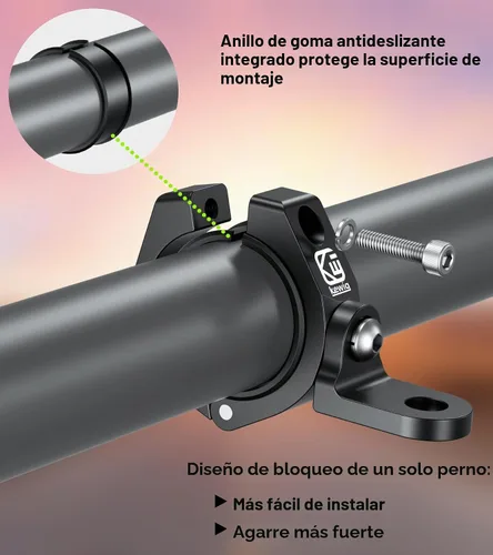 Vista 3 de BRCOVAN Soporte de bandera de látigo UTV, soporte de luz de látigo de aleación de aluminio macizo, soporte de montaje de barra de luz LED