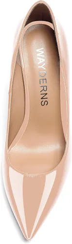 Vista 3 de WAYDERNS Zapatos de tacón alto con puntera puntiaguda para mujer, de 3.5 pulgadas