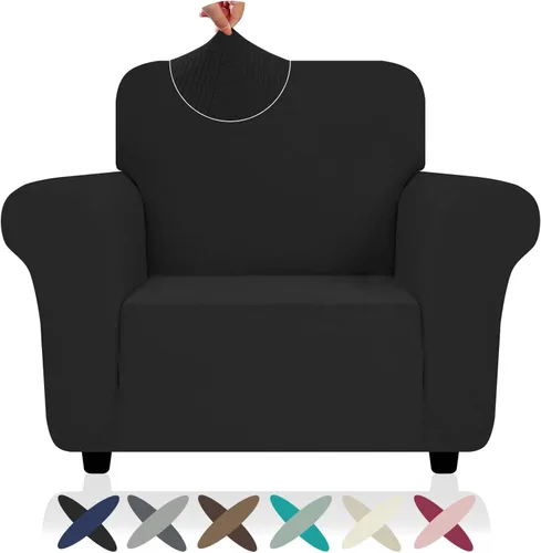 Vista 21 de ZNSAYOTX Funda súper elástica para silla (30"-47"), nuevas fundas de silla a rayas para sala de estar, aptas para perros y mascotas, protector