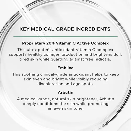 Vista 3 de Replenix Suero de colágeno con vitamina C Pro, tratamiento facial antienvejecimiento iluminador con antioxidantes de grado médico para decoloración