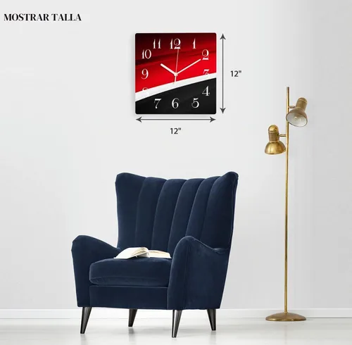 Vista 4 de ArtSocket Reloj de pared cuadrado silencioso sin tictac 12" abstracto Madera 4