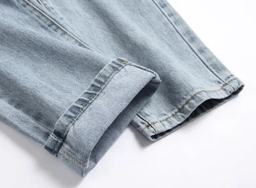 Vista 9 de OIIIO Pantalón vaquero de pierna recta rasgados para hombre