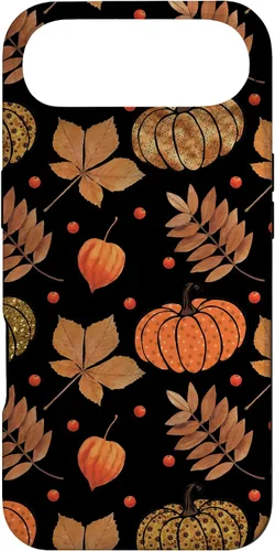 Vista 27 de Otoño hojas y calabazas patrón Halloween otoño regalos caso para iPhone 17