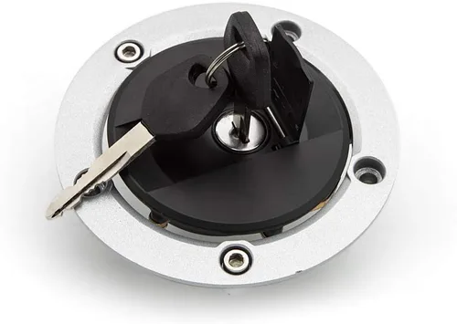 Vista 8 de FXCNC Tapa de tanque de combustible para motocicleta, con 3 agujeros, compatible con YZF R1 98-99 YZF R6 98-04 YZF 600 750 XJR1200 XJR400 TDM850