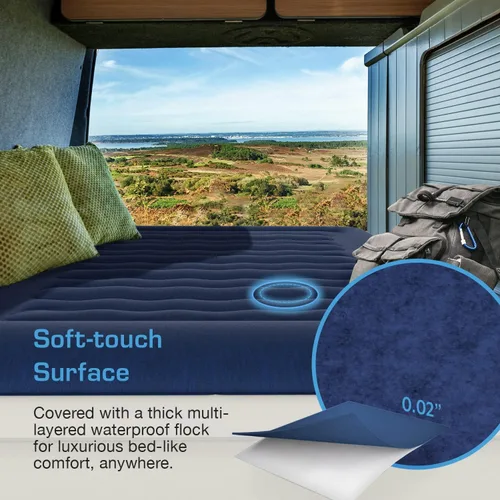 Vista 6 de Active Era Colchón de aire individual de 21 pulgadas con bomba integrada y almohada elevada, resistente a pinchazos, cama inflable impermeable