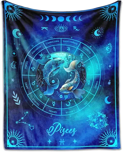 Vista 29 de Manta Acuario para Regalos, 40" x 30" Manta Rectangular de Franela del Zodiaco Acogedora, Regalo para Niños Niñas Adolescentes Mujeres Hombres