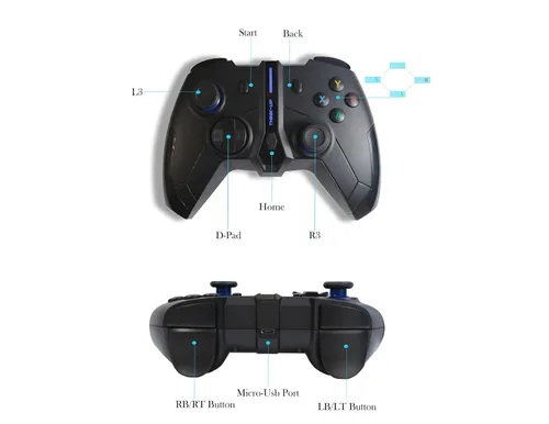 Vista 5 de Hycarus 2.4 GHZ Wireless Gamepad Controller Compatible with Xbox OneOne S One X PS3 PC (Blue)
