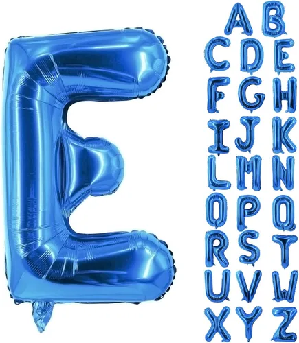 Vista 71 de Globos de letras azules de 40 pulgadas, globo grande del alfabeto de aluminio de Mylar para decoración de cumpleaños, boda, aniversario, graduación